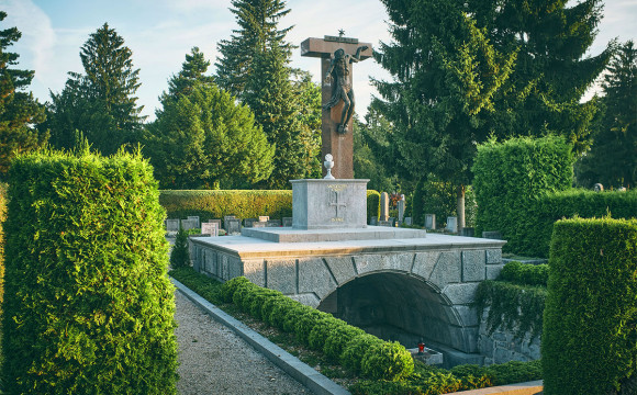 Bogastvo rastlinja na pokopališču.