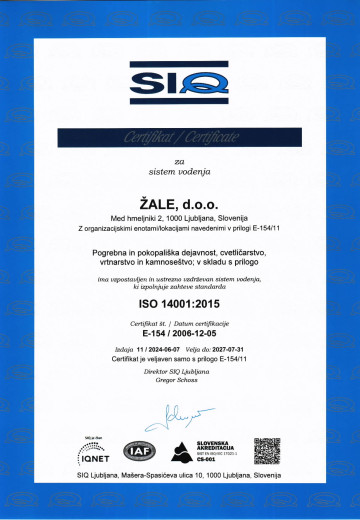 Certifikat 14001:2015