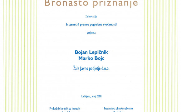 Bronasto priznanje 2008