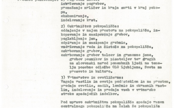 Zavod prevzame v upravljanje in oskrbovanje pokopališče v Šentvidu - sklep iz leta 1961